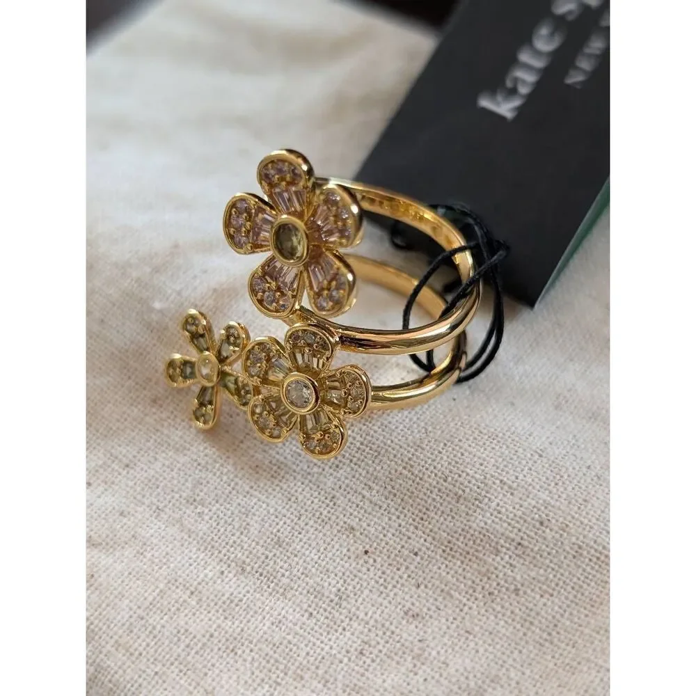 KATE SPADE NY Multicolored Gold Tone Fleurette Wrap Ring